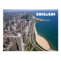 Panorama- Chicago beskådar Vykort