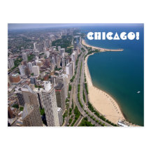 Panorama- Chicago beskådar Vykort