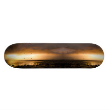 Panorama- havskust för solnedgång på den Meon stra Skate Boards