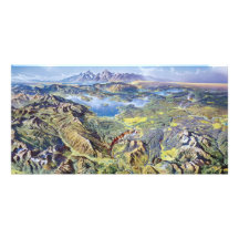 Panorama- teckning av Yellowstone Hälsningskort Med Foto