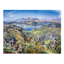 Panorama- teckning av Yellowstone Vykort