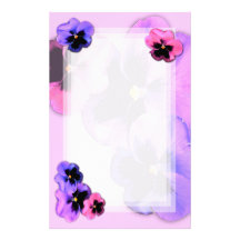 Pansies på rosor brevpapper design