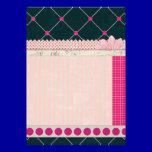 PAPER10 GIRLY SCRAPBOOKING BLACK PINKS WHITE PATTE inbjudningar