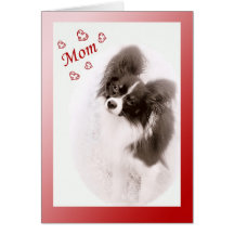 Papillon hundvalentin för mamma hälsnings kort