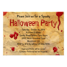 Parchment blodSplatterHalloween inbjudningar