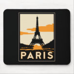 paris art deco retro travel poster mouse mat