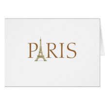 Paris Eiffel torn som brev på vit Hälsnings Kort