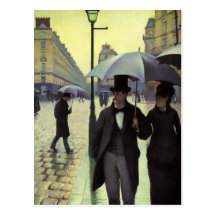 Paris gata, regnig dag av Gustave Caillebotte Vykort