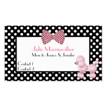 Paris High Fashion Pink Poodle Mommy Calling Card Business Card