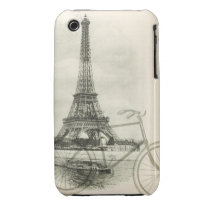 Paris vid blandat massmedia för cykel iphone 3 case-mate fodraler
