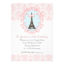 Paris vintage inbjudningar