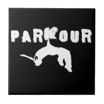 Parkour idrottsman keramiska plattor