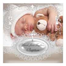 Pärla för Christening för pojke för babydopflicka Anpassade Tillkännagivande