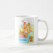 Party för kattfödelsedagbassäng kaffe kopp