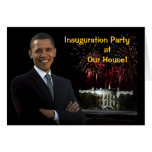 Party för Obama inbjudaninvigning vårt hus Hälsningskort