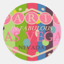 PARTY i den sagolika Las Vegas färgrika klistermär