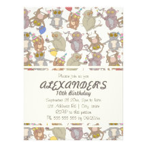 Party Tarsiers, anpassade 6.5x8.75 Inbjudningar