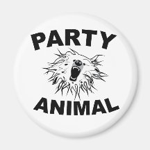 Partydjur. En rolig design för roligt folk Magneter