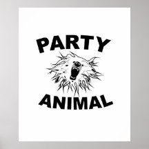 Partydjur. En rolig design för roligt folk Posters