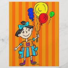 Partyflicka med ballonger full färg flygblad