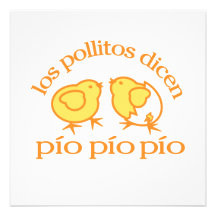 Partyinbjudan för Los Pollitos Dicen