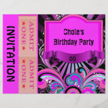 Partyreklambladflickor tonåring Tweensshock rosabi Custom Flyer
