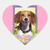 Påskäggkakor - Beagle Hjärtklistermärken