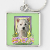 Påskäggkakor - västra höglands- Terrier Nyckelring