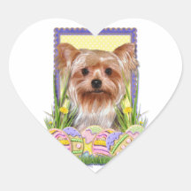 Påskäggkakor - Yorkshire Terrier Hjärtformade Klistermärken