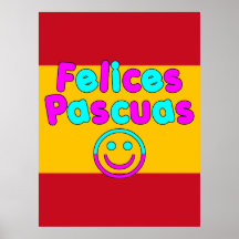 Påskgåvor för spanska högtalare Felices Pascuas Posters
