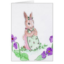 Påskhare och blommor kort