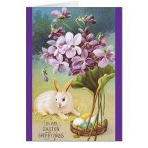 Påskhare & Violets Hälsningskort