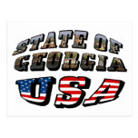 Påstå av Georgia och USA flaggatext Vykort