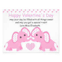 Pastelephants i rosor! individuella inbjudningskort