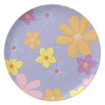 Pastell blommar på lavendelmiddag pläterar dinner plates