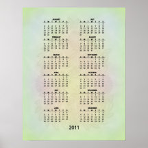 Pastellfärgad blommadesignkalender (från $11,95) affisch