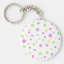 Pastellfärgad polka dots Keychain Nyckel Ringar