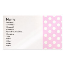 Pastellfärgad rosa polka dots visitkort