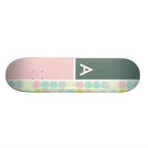 Pastellfärger, Polka pricker Skateboard Deck
