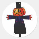 PATCHY PUMPKINHEAD-FÅGELSKRÄMMA med TOPHAT Runda Klistermärken
