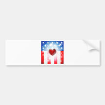 Patriotisk bakgrund för amerikanhjärta bildekaler