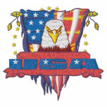 Patriotisk broderi broderad hoodie