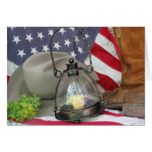 Patriotisk Cowboy Hälsnings Kort