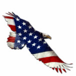 Patriotisk flygörn & flagga Sculpted magnet Photo Cutouts