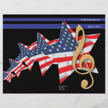 Patriotisk musikprogramanpassade flygblad