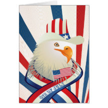 Patriotisk örn 4th för amerikan av det Juli hälsni