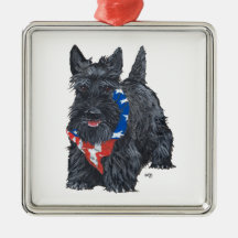 Patriotisk Scottieprydnad Julgranskula