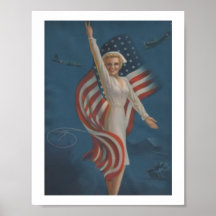Patriotisk sjuksköterskaaffisch för vintage
