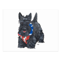 Patriotisk skotsk Terrier Vykort