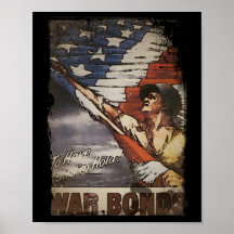 Patriotisk soldat som vecklar ut flagga affischer